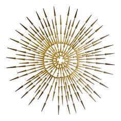 a gold sunburst is shown against a white background with lots of small spikes