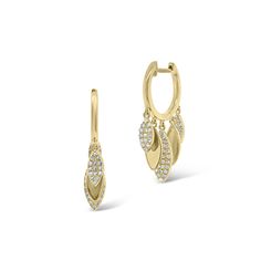 These lustrous huggies shimmer with teardrops of gold and diamond pave. Whether your look is casual or on the dressier side, their elegant yet subtly bohemian style makes them a go-to choice. - 0.27 total carat weight Available in yellow, white, and rose gold. Please allow 4-6 weeks for delivery if item is not in stock. Item no. E003986 Gold Huggies, Y2k Jewelry, Art Nouveau Design, Crown Jewels, Women Diamond, Pave Diamonds, Bohemian Style, Yellow White, Diamond Jewelry