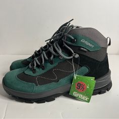 Elevate Your Outdoor Adventures With These Grisport Women's Excalibur Suede Walking Boots. Crafted With Durable Materials, These Boots Are Ideal For Exploring Different Terrains. The Green Color Adds A Pop Of Style To Your Hiking Gear While The Us Size 10.5 Ensures A Comfortable Fit. Made In Romania, These Boots Are A Must-Have For Any Serious Hiker. Whether You're Trekking Through Rocky Terrain Or Setting Up Camp In The Wilderness, These Grisport Boots Are Designed To Keep Up With All Your Outd Ankle-high Boots With Cushioned Footbed For Sports, Synthetic Round Toe Boots For Sports, Sports Low-top Boots With Reinforced Toe, Sports Boots With Cushioned Footbed And Round Toe, Sporty Sneakers With Reinforced Round Toe, Sports Lace-up Boots With Cushioned Footbed, Lace-up Synthetic Boots For Sports, Lace-up Sports Boots With Cushioned Footbed, Breathable Lace-up Synthetic Boots