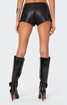 Online Only! Get ready to make a bold statement with the Edikted Zippy Faux Leather Micro Shorts! Crafted from sleek faux leather fabric, these micro shorts are designed to turn heads. With their edgy zip closure detailing, they're perfect for adding a touch of attitude to any outfit. Whether you're hitting the town or attending a music festival, these shorts will keep you looking fierce and fabulous.


	Micro shorts
	Zip closure
	Faux leather fabric
	Rayon, Polyurethane
	Model wears size S
	Model height is 5'7
	Item care: Hand wash Micro Shorts Outfit Going Out, Micro Shorts Outfit Women, Micro Shorts Outfit, Mini Shorts Outfit, Slim Fit Cargo Pants, Micro Shorts, Women Sleepwear, Shorts Outfits Women, Swimwear Dress