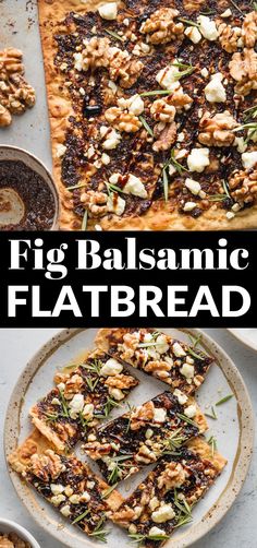 This Fig, Balsamic, and Walnut Flatbread is an elevated yet quick-to-make appetizer or light meal, with sweet, savory, creamy, and crisp elements all in one package. This makes a great starter for sharing with friends or adding to a holiday menu. Bbq Chicken Flatbread, Bread Snacks, Flatbread Recipes, Thanksgiving Dishes, Recipes Appetizers And Snacks, Holiday Menus, Dinner Salads, Breakfast Dessert, Sharing Board