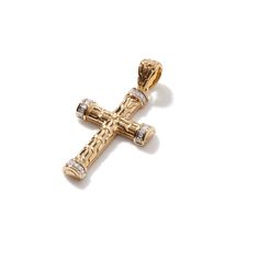 Cross Pendant, Gold, Diamonds|HMGX906162DI John Hardy Necklace, John Hardy Jewelry, Gold Pendant Jewelry, Mens Crosses, Gold Cross Pendant, Diamond Cross Pendants, John Hardy, Latest Jewellery, Gold Branding