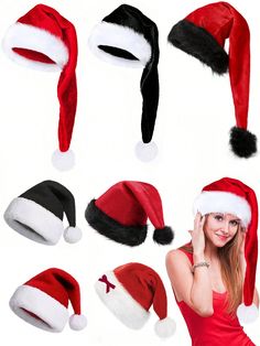 1pc Special Santa Hat Santa Hat, Adult, Thickened Santa Hat Fabric Santa Hat, Father Christmas Hat Costume, Christmas Party Hat Men's And Women's Christmas New Year Party, Christmas Decorative Hat, Christmas Party Hat Multicolor    Fabric     Home Decor, size features are:Bust: ,Length: ,Sleeve Length: Christmas Party Hats, Casual Christmas Party, Holiday Hats, Santa Claus Hat, Floral Dresses Long, Hat For Man, Party Hat, Neutral Fashion, Christmas Hat