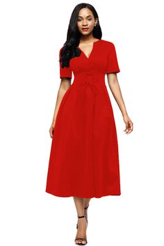 Specifications Item NO BDF61692-3 Product Weight 0.6400kg Tag BestDealFriday Brand BestDealFriday Category Dresses Midi Dresses Creation time 2017-09-06 Item Type dresses Package each piece in one pp bag Brand none Package Contents 1 x dress Decoration zip, bow Size Type regular Dress Length mid-calf Sleeve Length short sleeve Neckline v-neck Pattern solid Style sexy, brief Color red Material 95%polyester+5%spandex Detail It’s the easiest way to dress up elegantly in this Split Neck Short Sleeve Red Short Sleeve Dress With Tie Waist, Red Midi Dress With Tie Waist, Spring Red Midi Dress With Tie Waist, Red V-neck Tie Waist Dress, Fitted Red Dress With Tie Waist, Red Fitted Dress With Tie Waist, Red V-neck Midi Dress With Tie Waist, Red Solid Workwear Dress, Red Tie Waist Dress For Spring