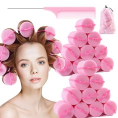 PRICES MAY VARY. ❤Super jumbo sizes:Diameter 2 inch,large Foam rollers are great for straight styles, especially when you’re want to get a fluffy curly hair.There are 24 Pieces sponge hair rollers in the package ,it had enough hair rollers for your whole head.Even for thick and very long hair or short hair. ❤Bouncy curls:You can create loose curls with a nice bounce or to create face framing waves and a dimensional do,Great for sexy curly hair looks! Leaves you hair curly for day’s! ❤Heatless:Th Sponge Curlers, Sponge Hair Rollers, Foam Rollers Hair, Diy Hair Curlers, Curling Hair, Wavy Hairstyle, Hair Roller, Spring Family, Heatless Hairstyles