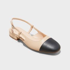 Women's Maxine Slingback Ballet Flats - A New Day™ Tan 7 Beach Socks, Ballet Heels, Slingback Flats, Open Toed Heels, Rubber Shoes, Slingback Heel, A New Day, Flat Shoes Women, New Day