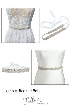 2022 Luxurious Beaded Belts to Adorn Your Clothes More details in tulleandchantilly Beaded Belts, Neck Bones, Wedding Color Trends, Curated Wedding, Custom Bridesmaid Dress, Rhinestone Belt, Beaded Belt, Beach Theme Wedding, Organza Ribbon