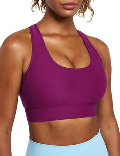 PRICES MAY VARY. Get Down with High Support: Experience the Power of our smooth, lightweight, and highly elastic fabric. Our high impact sports bra, made from 57% spandex and 47% nylon, provides unmatched support. With elasticity and moisture-wicking properties, it keeps you dry and comfortable during your workout while maintaining its shape. Most Customizable Fit: Our high impact sports bras for women feature adjustable straps and back clasps. The wide, comfortable straps provide a secure and s Solid Sports Bra With Medium Bust Support For Yoga, Supportive Solid Color Sports Bra Athleisure, Solid Sports Bra With Medium Bust Support, Supportive Sports Bra In Sportswear Style, Solid Racerback Sports Bra, Solid Color Racerback Sports Bra, Supportive Solid Color Sportswear Sports Bra, Breathable Racerback Sports Bra For Pilates, Solid Sports Bra With Light Support For Pilates