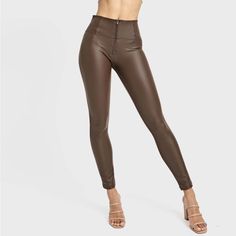 Brand New Freddy Faux Leather Pants. Wr.Up Means The Comfiest, Most Flattering Pants You'll Own. Made From 85% Recycled Polyester 15% Recycled Elastane And Made For Date Nights, Sunday Brunch And Social Events. Brown Bottoms With Zipper Closure For Spring, Fitted Faux Leather Bottoms In Solid Color, Fitted Leather Pants With Zipper For Fall, Fitted Faux Leather Bottoms With Zipper Closure, Fitted Faux Leather Solid Pants, Fitted Faux Leather Solid Color Pants, Fitted High Rise Leather Pants For Fall, Fitted Faux Leather Brown Bottoms, Fall High Rise Fitted Leather Pants