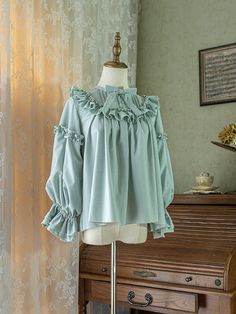 For a beautiful and elegant young lady. The blouse is richly decorated with frills and lace embroidery around her shoulders. Her sleeves have a relatively loose silhouette, and her chest is decorated with a ribbon. Her graceful beauty overflows. Bring romance to your everyday life. 
 
 

 

 
 
 Size 
 
 S size 
 
 Neck circumference: 40cm or less 
 Shoulder width: 38cm or less 
 Bust: 98cm or less 
 
 M size 
 
 Neck circumference: 45cm or less 
 Shoulder width: 42cm or less 
 Bust: 118cm or le Steampunk Fashion Female, Steampunk Fashion Male, Teacher Wardrobe, Gothic Skirts, 50th Clothing, Frill Blouse, Blouse Lace, Pink Prom Dress, Outfits With Hats