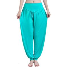 Refresh your attraction with these Women Yoga Pants Baggy Loose Pajama Lounge Pants Wide Leg Trousers. These are elegantly made and the drawstring design makes them more alluring and demanding. These are premium made and premium cotton and spandex are used in them. These pants are easily washable with a washing machine and are available in many different color options, so choose your favorite one. Features: Fabric Type: 95% Modal Cotton, 5% Spandex Care Instructions: Machine Wash Closure Type: E Blue Wide Leg Harem Pants For Yoga, Blue Harem Yoga Pants, Blue Harem Pants For Yoga, Blue Ankle-length Harem Pants For Loungewear, Blue Stretch Harem Pants With Elastic Waistband, Turquoise Stretch Yoga Bottoms, Relaxed Fit Solid Harem Pants, Solid Relaxed Fit Harem Pants, Stretch Turquoise Yoga Bottoms