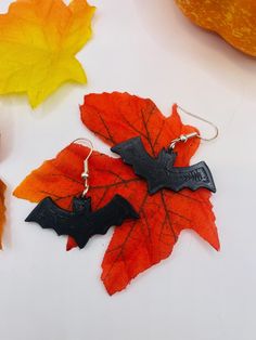 Cute bat earrings that are perfect for Halloween. The earring are 3D printed which makes them super lightweight. They are created with nickel-free hooks and PLA (Polylactic Acid) that is derived from renewable resources such as corn starch or sugar cane.   *Due to the nature of 3D printing slight variations may occur. 3d Printed Earrings, Printed Earrings, Bat Earrings, Cute Bat, Halloween Bat, Light Earrings, Sugar Cane, Halloween Bats, Corn Starch