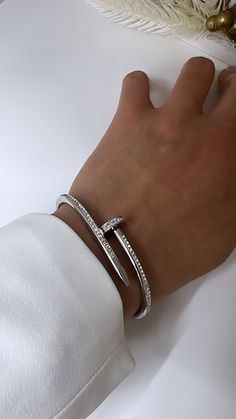 beautiful nail with set in the head and inlaid stones, in stainless steel The Head, Silver Bracelets, Beautiful Nails, Stainless Steel, Bracelet, Nails, Stone, Silver, Gold