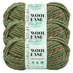 wool ease yarn ball in green and brown