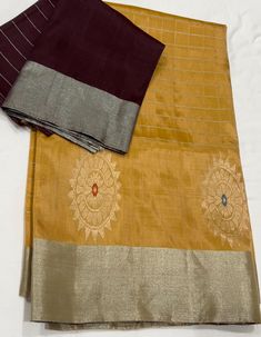 Elevate your traditional wardrobe with this exquisite Handloom Pure Silk Katan Benarus Saree. This masterpiece features a stunning combination of pastel colors, adorned with delicate motifs woven into the luxurious silk fabric. The pallu showcases intricate  weaving, adding a touch of opulence to the saree. *Fabric: Pure Silk *Saree Type: Kanchi Silk Handloom *Blouse:  contrast unstitched blouse included *Occasion: Perfect for weddings, festivals, and special occasions *Care Instructions: Dry cl Yellow Raw Silk Traditional Wear With Self Design, Yellow Tussar Silk Sets For Transitional Season, Yellow Handloom Cotton Silk Sets, Multicolor Tissue Silk Traditional Wear With Cutdana, Gold Cotton Silk Saree With Traditional Patterns, Transitional Yellow Tussar Silk Blouse Piece, Unstitched Yellow Blouse Piece With Motifs, Yellow Handloom Chanderi Kurta, Yellow Tussar Silk Blouse Piece With Self Design