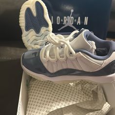 Brand New Never Worn Retro 11 Low Size 5 Jordan 11 Lows Outfit Women, Jordans To Get, Jordan 11 Low Outfit Women, Jordan 11 Low Outfit, Low Jordans, Jordan 11 Blue, Shoes Dunks, Dream Shoe, Pretty Sneakers