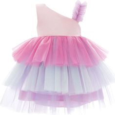 Pink Cakepop multicolor layered tulle dress for baby girls from Mimi Tutu. Featuring a pink satin bodice with a purple ruffle elasticated strap. Layers upon layers of ethereal tulle create a breathtaking effect, forming a cascading trio of pink, lilac, and purple colors that will instantly capture the imagination. | Mimi Tutu | Cakepop Multicolor Layered Tulle Dress, (Pink, Size 4Y) | Maisonette collects the best children’s products from around the world (unlike Zulily, Etsy, The Tot, Farfetch K Playful Ruffled Tutu Dress In Tulle, Playful Ruffled Tulle Tutu Dress, Playful Ruffled Tutu Dress, Pink Playful Princess Dress With Ruffles, Playful Pink Tulle Princess Dress, Sweet Tulle Tutu Dress With Ruffles, Pink Tiered Princess Dress For Spring, Tiered Pink Princess Dress For Spring, Playful Pink Dress For First Birthday