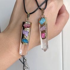 Crystal Pendant Necklace With Stones As Gift, Crystal Pendant Necklace With Stones For Gift, Multicolor Crystal Necklace Gift, Multicolor Mineral Crystal Necklaces As Gift, Spiritual Crystal Necklaces With Stones As Gift, Multicolor Mineral Crystal Necklace For Gifts, Spiritual Crystal Necklace With Stones As Gift, Healing Stones Round Pendant Necklace, Natural Stone Pendant Crystal