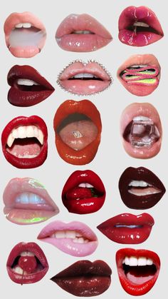 many different types of lips are shown together