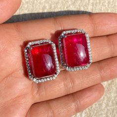 Ruby Diamond Earrings features doublet stone surrounded by CZ diamonds. Perfect for any special occasions. These Statement studs will surely elevate your whole look. Perfect for bride gift or gift for mom. *𝐏𝐑𝐎𝐃𝐔𝐂𝐓 𝐃𝐄𝐓𝐀𝐈𝐋* * 𝐌𝐚𝐭𝐞𝐫𝐢𝐚𝐥: Brass * 𝐏𝐥𝐚𝐭𝐢𝐧𝐠: White Rhodium Plated * 𝐒𝐭𝐨𝐧𝐞: AAA-quality CZ Diamond & Ruby. 𝐕𝐢𝐬𝐢𝐭 𝐎𝐮𝐫 𝐅𝐀𝐐𝐬 𝐟𝐨𝐫 𝐒𝐡𝐢𝐩𝐩𝐢𝐧𝐠 𝐏𝐨𝐥𝐢𝐜𝐢𝐞𝐬 𝐚𝐧𝐝 𝐂𝐚𝐫𝐞 𝐈𝐧𝐬𝐭𝐫𝐮𝐜𝐭𝐢𝐨𝐧 *𝐃𝐈𝐒𝐂𝐋𝐀𝐈𝐌𝐄𝐑* * Product color may slightly vary due to photographic lighting sources or your screen settings. * Stone color may vary slightly due to variations in natural stones. *𝐒𝐈𝐌𝐈𝐋𝐀𝐑 𝐃𝐄𝐒𝐈𝐆𝐍* https://www.etsy.com/listing/1756908147/ https://www.etsy.com/listing/1750398948/ Ruby Diamond Earrings, Ruby Earrings Studs, Jewelry Luxury, Red Diamond, Ruby Earrings, Bride Gift, Ruby Diamond, Red Ruby, Large Earrings