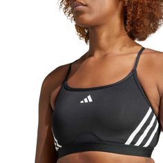 Nwt Adidas Women's Aeroreact Training Light-Support 3-Stripes Bra (+ Size) Striped Athleisure Activewear For Sports, Sporty Striped Activewear For Workout, Striped Sporty Activewear For Workout, Summer Workout Activewear With Three Stripes, Functional Adidas Activewear With Three Stripes, Adidas Three Stripes Gym Activewear, Adidas Gym Activewear With Three Stripes, Gym Activewear With Contrast Stripes, Three Stripes Activewear For Running