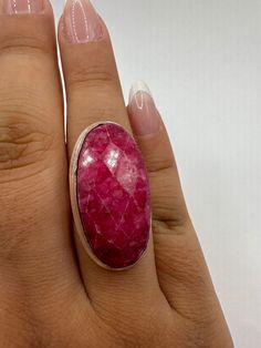 Unusual deep toned raw ruby low content silver setting handmade  size 8.5 Can be resized. My jeweler charges a $20 fee All rings are shipped in a nice gift box.   Check out our over a THOUSAND great reviews Engraving is $4 per letter and is not always perfect depending on the piece. It can take a few days if the jeweler is busy. This is payable to Paypal Judithsltd@gmail.com Handmade Pink Ruby Ring In Sterling Silver, Handmade Pink Ruby Rings, Handmade Pink Oval Ruby Ring, Artisan Pink Ring As Gift, Handmade Unique Ruby Ring, Oval Ruby Ring Stamped 925 For Gift, Faceted Ruby Ring In Sterling Silver For Gift, Faceted Ruby Ring In Sterling Silver As Gift, Unique Handmade Pink Ruby Ring