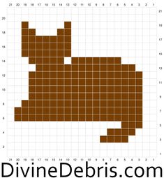 a cross stitch pattern with a brown dog on it's back and the words divine debris com