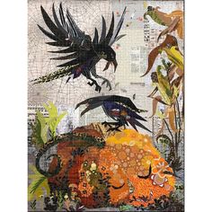 Capture fall's beauty with Laura Heine's striking Jack Pumpkin Collage Pattern (FWLHJACK). This unique collage quilting piece features black crows, corn stalk, and a pumpkin ready to inspire your next artful adventure. The photo shows the finished piece. Laura Heine, Halloween Quilt Patterns, Collage Quilts, Collage Pattern, Halloween Sewing, Fabric Kit, Halloween Quilts, Modern Quilt Patterns, Gold Fabric