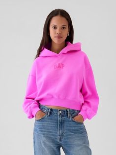 Arch Logo Cropped Hoodie | Gap Hoodie Gap, Arch Logo, Gap Logo, Cute Preppy Outfits, Vintage Soft, Cute Everyday Outfits, Pink Hoodie, Dream Clothes, Preppy Outfits