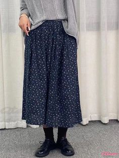 Qteee - Cotton Linen Midi Skirt with Floral Prints - Artistic and Vintage-inspired Elastic Waist Skirt in Long Length Idea Notebook, Linen Midi Skirt, Teacher Wardrobe, Floral Print Midi Skirt, Cotton Midi Skirt, Teacher Clothes, Elastic Waist Skirt, Half Skirt, Peasant Style