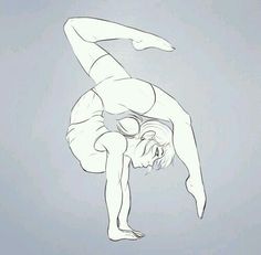 a drawing of a person doing a handstand