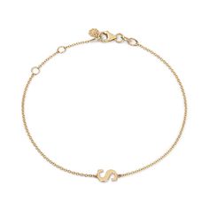 This bracelet showcases your chosen initial in a refined and delicate design. Its minimalist style makes it versatile for any occasion, whether you're dressing up for a special event or adding a personal touch to your everyday ensemble. Ideal as a thoughtful gift or a personal treat, it’s a timeless addition to any jewelry collection. Available in 14K Yellow Gold, White Gold and Rose Gold Chain length = 6in - 7in adjustable Letter size = 7mm Elegant Monogram Name Bracelet For Everyday, Luxury 14k Gold Name Bracelet With Initials, Classic 14k Gold Bracelets With Initials, Elegant Formal Bracelet With Initials, Elegant White Gold Bracelet With Initials, Minimalist Monogram Bracelet For Everyday, Luxury Yellow Gold Name Bracelet With Initials, Elegant 14k Gold Bracelets With Initials, Minimalist Yellow Gold Bracelets With Initials