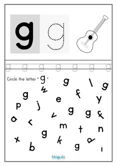 the letter g worksheet for children to learn how to write and draw letters