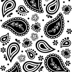 a black and white paisley pattern