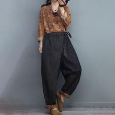 Comfortable, One of Kind. Jumpsuits online shop,|Street|Cotton Linen|Floral|Full Length|Belt|Pullover|Loose|Female|Orange|Dark Coffee|One Size|Spring/Fall|Hand Wash Casual Patchwork Jumpsuits And Rompers For Fall, Bohemian Jumpsuits And Rompers For Fall, Wide Leg Distressed Jeans, Baggy Jeans For Women, Summer Dresses Online, Calf Sleeve, Rompers Online, Folk Style, Dark Coffee