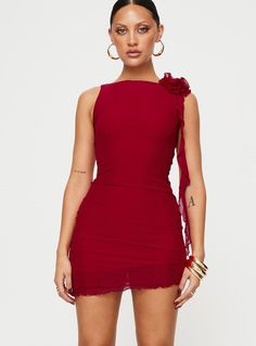 Lorello Mini Dress Red Mini Dress Red, Vegas Dresses, Dress Night Out, Clubbing Outfits, Valentines Day Dresses, Mesh Mini Dress, Princess Polly Dresses, Polly Dress, Curve Dresses