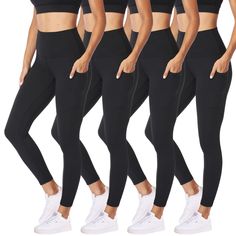 PRICES MAY VARY. 【WORTH THE COST】- You can get 4 pairs of leggings for women all in one. Each legging with high quality only needs less than $7. Rich color collocation for womens' leggings underlines women's youth and vitality. We know this workout legging will become a new favorite of yours. 【LEGGINGS WITH TWO DEEP POCKETS】 Our Leggings have two large side pockets for your key and mask and even a 6.5-inch mobile phone, not easy to fall out, free your hands and you can better focus on your activ Workout Legging, Gym Tights, Yoga Pants With Pockets, Black Yoga Pants, Warm Leggings, Athlete Workout, Black Yoga, Leggings For Women, Best Leggings