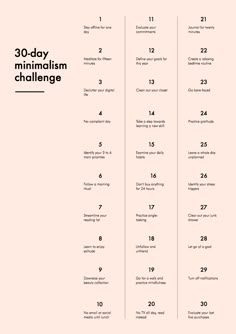 Have you ever heard of the “fresh start effect”? It’s the phenomenon that big goals and tricky... Minimalism Challenge, Live Simply, 30 Day Challenge, Less Is More, Simple Living, Human Resources, Simple Life, Inner Peace, Mind Body