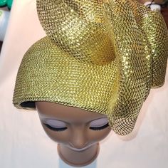 Gold Sparkly Very Fancy Church Lady Hats, Formal Hat, Church Hat, Turban Style, Church Hats, Beautiful Hats, African Fashion Dresses, Kentucky Derby, First Lady