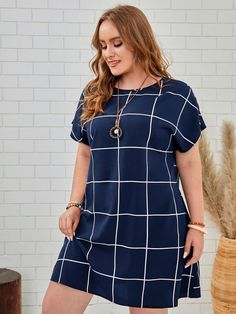 Plus Size Short Dresses, Casual Gowns, Fancy Short Dresses, Casual Dresses Plus Size, Plus Size Summer Dresses, Plaid Tunic, Chiffon Fashion, Summer Plus Size