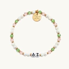 Delta Zeta- Sorority Word Bracelets, Delta Zeta Sorority, Big Little Basket, Sorority Sisterhood, East Carolina University, Acrylic Bracelet, College Sorority, Trending Bracelets, Big Little Reveal