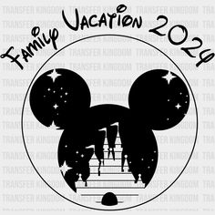 mickey mouse silhouette with the words family vacation 2013