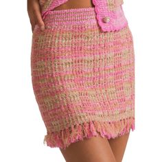 LoveShackFancy Balsam Majestic Pink Mini Skirt – coop & spree Pink Tweed Skirt, Fit Skirt, Pink Mini Skirt, Fall Must Haves, Pink Details, Pink Tweed, Crop Cardigan, Tweed Mini Skirt, Elastic Waist Skirt