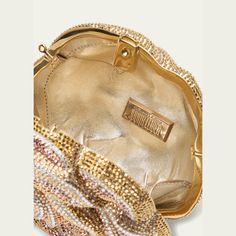 Judith Leiber Couture rose-shaped minaudiere in full beaded crystals  Detachable chain shoulder strap Can be worn as a minaudiere or shoulder bag  Structured top with push-lock closure  Lining: Metallic Approx. 6"H x 6"W x 4"D Made in Italy Glamorous Rose Gold Evening Bag, Luxury Rose Gold Clutch For Events, Luxury Rose Gold Evening Bag For Formal Occasions, Luxury Rose Gold Evening Bag For Party, Luxury Rose Gold Evening Bag For Wedding, Luxury Rose Gold Clutch For Party, Judith Leiber Couture, Structured Top, Rose Crystal