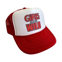 Girls Gone Wild Hat Snapback Cap | Vintage Style GGW Trucker Hat | A Vintage Style Trucker Hat Cap Color - Red Size - One Size Hits Most Adult Unisex Adjustable Snapback / Adjustable Bill Pure White Foam Front / High Quality Polyester Soft Mesh Back / Button on Top Most Orders Ship within 24 Hours! Beer Hat, Red Rocker, Hats Snapback, Vintage Girls, Snapback Cap, Hat Cap, Snapback Hat, Party Hats, Trucker Cap