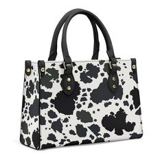 Grab the hottest fashion statement of the season with this Moo-licious Cow Print Luxury Tote Handbag! Perfect for giving your everyday look a sweet and sassy twist, this bag is sure to turn heads. It's made from a high-quality, durable material that will keep your belongings safe and secure making it as functional as it is fashionable. Moo-ve over handbags, this moo-tastic tote can't be beat! Features: . 100% high-grade vegan leather . Polyester lining w/ 2 internal pockets . Reinforced handles Chic Double Handle Bag For Gift, Chic Bag With Handles As Gift, Trendy Double Handle Box Bag For Gift, Trendy Double Handle Box Bag Gift, Chic Double Handle Satchel As Gift, Chic White Satchel As Gift, Trendy Double Handle Satchel As Gift, Chic Box Bag As Gift, Chic Box Bag With Handles For Gifts