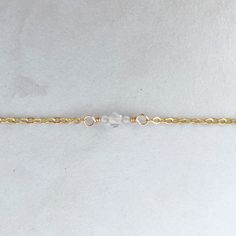 The daintiest adornment for your wrist (or anklet!). Details: - 14k gold-filled cable chain - your choice of round micro-faceted gemstones - round spring clasp Please note: If you do not see your bracelet/anklet size, please reach out to us at info@hellorising.com. We believe everyone deserves to wear pretty jewelry. Gemstones: Clear quartz, known as the stone of power, is believed to be able to amplify energies and protect against negativity. Labradorite, a stone of transformation that can prot Minimalist Gold Beaded Bracelets For Healing, Adjustable Spiritual Anklets As A Gift, Delicate Adjustable Jewelry For Meditation, Dainty Hypoallergenic Beaded Bracelets For Healing, Dainty Everyday Crystal Bracelet, Dainty Hypoallergenic Beaded Bracelet For Healing, Dainty Everyday Crystal Birthstone Bracelet, Everyday Dainty Birthstone Crystal Bracelet, Hypoallergenic Dainty Beaded Bracelets For Healing