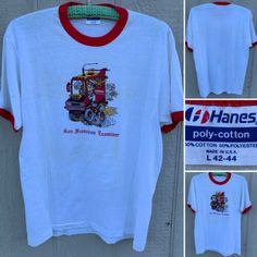 vintage San Francisco Examiner ringer tee graphic t shirt 80s 1980s size L | eBay Cheer Shirt, Vintage San Francisco, Graphic Tees Vintage, Ringer Tee, Vintage Graphic, Concert Tees, The Label, Graphic T Shirt, Vintage Outfits