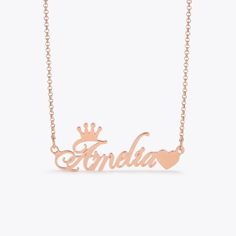 Every little girl is a princess, which is why she should have a Crown Name Necklace around her neck. Any girl would love to wear her very own personalized princess necklace. You can choose 18k gold finish, Rose gold or Sterling silver. All girls should feel like princesses when wearing this necklace! Princess Necklace, Rose Gold Chain, Tiny Earrings, Custom Name Necklace, Rose Gold Necklace, Birthstone Necklace, A Princess, Leaf Earrings, Silver Rose Gold