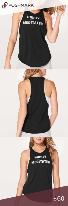 Lululemon Sweat Date ‘Highly Meditated’ Tank Lululemon Sweat Date ‘Expression Highly Meditated’ Tank. Size 4. New with tags, never used. Keep those post-practice vibes strong all day long in this muscle tank with low armholes for airflow. Fabric is naturally breathable. High neck for added coverage & loose fit to give you freedom to move. Comes from smoke free & pet friendly home. lululemon athletica Tops Tank Tops Yoga Bra Tops, Mesh Jacket, Active Tank Tops, Lululemon Tank Top, Striped Tank Top, Muscle Tank, Striped Tank, Black Tank, Black Crop